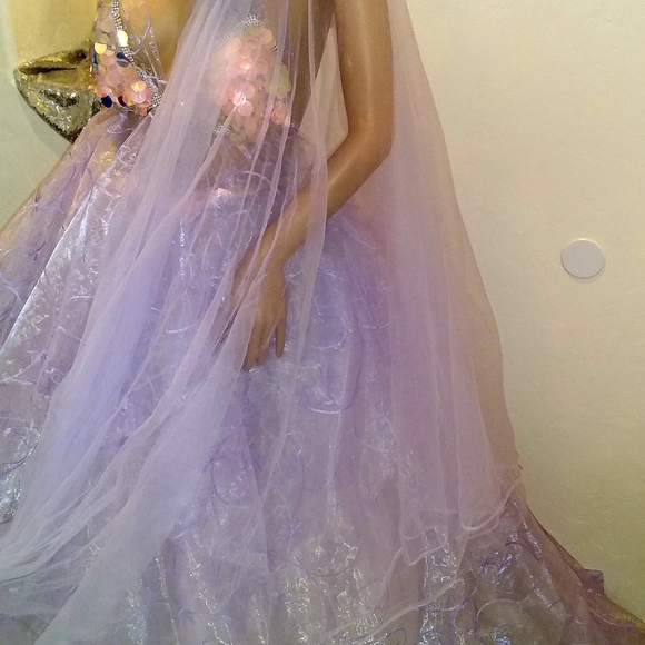 Sample Gown - RITIKA Lavender Lehenga Saree Wedding Ballgown Set - Picture 9 of 16